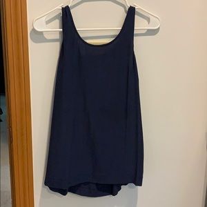 Madewell silk tank w tie back navy NWT size S